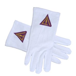 RYPTIC MASON ROYAL SELECT - YORK RITE TROWEL SYMBOLISM - MASONIC COTTON GLOVES - WHITE (ONE SIZE FITS MOST) FOR FREEMASONS FORMAL WEAR REGALIA ACCESSORIES.